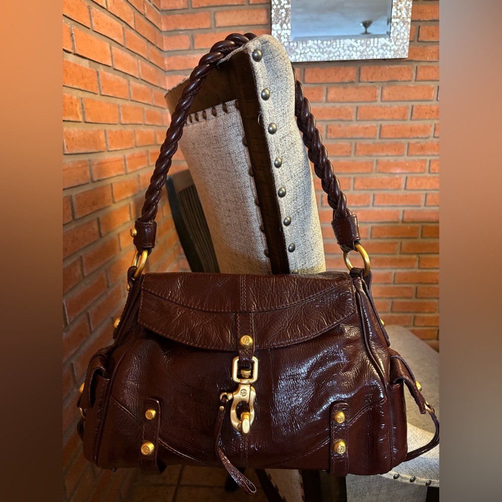 Francesco Biasia Brown Leather Shoulder Bag